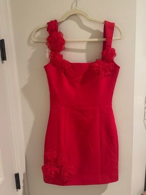 Elliatt Red Floral Appliqué Sheath Dress